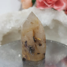 Load image into Gallery viewer, Golden Rutile in Quartz Crystal Point Stone 45mm 4 STUNNING!