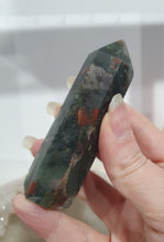 Load image into Gallery viewer, African Bloodstone Crystal Tower Point Stone
INSPIRES COURAGE AND WISDOM
Lovely African Bloodstone crystal point tower.