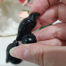 Load image into Gallery viewer, raven-crow-crystal-carving-stone-black-obsidian-moonlight-crystals-australia-online-store-melbourne-australia
