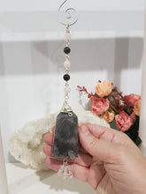 Load image into Gallery viewer, Midnight-Sparkle-Crystal-Energy-Enhancer-Suncatcher-Ornament-Hanger-Black-Sphalerite-stone-Moonlight-Crystals-Australia