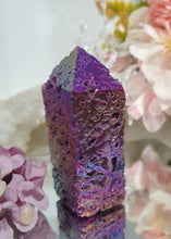 Load image into Gallery viewer, Titanium Aura Sphalerite Tower Point Stone 70mm
Inspires Spiritual Development and Uplifts
Lovely Titanium Aura Sphalerite crystal point tower.