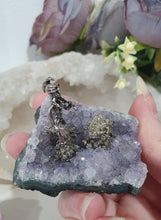 Load image into Gallery viewer, Beautiful Amethyst Cluster Crystal with Miner and Pyrite Clusters Stones.