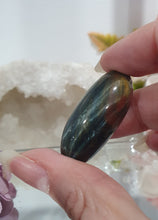 Load image into Gallery viewer, Blue Tigers Eye Crystal Tumble Stone
Inspires Courage
Gorgeous Blue Tigers Eye Crystal Tumble Stone. Absolutely stunning shine