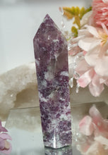 Load image into Gallery viewer, Lepidolite Crystal Tower Stone . Discounted as tip is broken
STONE OF TRANSITION
Beautiful Lepidolite Tower stone. this is lovely but tip is broken.