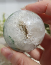 Load image into Gallery viewer, Moss Agate Sphere Crystal Carving on Planet Stand 55mm | Promotes Grounding & Connection to Earth
