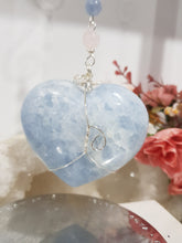 Load image into Gallery viewer, THE HEART OF CONNECTION - ANGELIC CONNECTION | LOVE | SPIRITUALITY - Heart Celestite Stone Crystal Energy Enhancer© / Hanger / Ornament / Sun Catcher 200mm