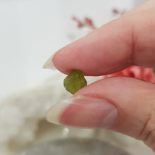 Load image into Gallery viewer, Peridot Crystal Gemstone Small Roughs / Specimen in display case 6mm / .60 carat (approx) 2 SUPER AFFORDABLE!