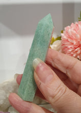 Load image into Gallery viewer, Amazonite Crystal Point Tower Stone.
INSPIRES HOPE
Lovely Amazonite crystal point tower.