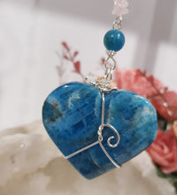 Load image into Gallery viewer, Manifest-your-love-apatite-crystal-energy-enhancer-amethyst-stone-suncatcher-ornament-hanger