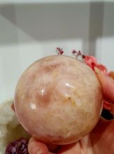 Load image into Gallery viewer, Lovely polished Quartz Diamond Crystal Carving on Rose Gold stand. Quartz Stone. This has been discounted due to a crack in diamond.