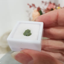 Load image into Gallery viewer, Peridot Crystal Gemstone Small Roughs / Specimen in display case 8mm / .70 carat (approx) 3 SUPER AFFORDABLE!