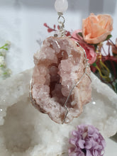 Load image into Gallery viewer, Grace and Connection - Pink Amethyst geode Crystal Energy enhancer suncatcher hanger. Inspires divine connection
