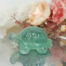 Load image into Gallery viewer, Turtle Fluorite Crystal Carving Stone 40mm 19