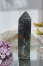 Load image into Gallery viewer, African Bloodstone Crystal Tower Point Stone
INSPIRES COURAGE AND WISDOM
Lovely African Bloodstone crystal point tower.