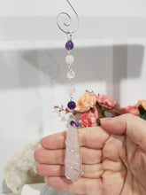 Load image into Gallery viewer, Sceptor-of-Love-Rose-Quartz-Crystal-Energy-Enhancer-Hanger-Ornament-Sun-catcher-Moonlight-Crystals-Australia-Quality-Crystals-at-Affordable-Prices-Suncatchers-Australia-Handcrafted-Sun-Catchers