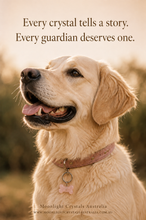 Load image into Gallery viewer, "THE GENTLE SOUL" Crystal Collar Charm Rose Quartz Dog Tag Key ring Bone Crystal Carving | Love, Compassion, Unconditional Devotion
LOVE | COMPASSION | UNCONDITIONAL DEVOTION
"For the companions who comfort without words, love without limits and stasy close through life's happiest and hardest moments.
Every gentle nuzzle, quiet cuddle and loving glance is a reminder that the softest souls often bring the greatest comfort. Their quiet devotion leaves paw prints on our hearts that last a