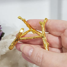 Load image into Gallery viewer, Sphere or specimen BRANCH alloy GOLD stand 50mm