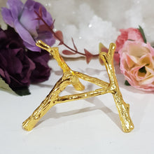 Load image into Gallery viewer, Sphere or specimen BRANCH alloy GOLD stand 50mm