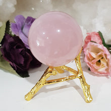 Load image into Gallery viewer, Sphere or specimen BRANCH alloy GOLD stand 50mm