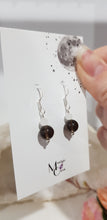 Load image into Gallery viewer, Smokey Quartz & Quartz Crystal bead silver 8mm Earrings Gemstone E80