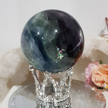 Load image into Gallery viewer, Fluorite crystal Green and purple Sphere gemstone 60mm 3