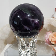 Load image into Gallery viewer, Fluorite crystal Green and purple Sphere gemstone 60mm 3