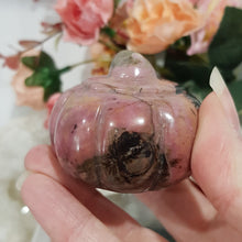 Load image into Gallery viewer, Pumpkin Rhodonite Crystal Carving Gemstone 50mm HALLOWEEN