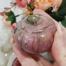 Load image into Gallery viewer, Pumpkin Rhodonite Crystal Carving Gemstone 50mm HALLOWEEN