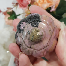 Load image into Gallery viewer, Pumpkin Rhodonite Crystal Carving Gemstone 50mm HALLOWEEN