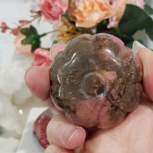 Load image into Gallery viewer, Pumpkin Rhodonite Crystal Carving Gemstone 50mm HALLOWEEN