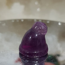 Load image into Gallery viewer, Mini Collectables crystal carving SANTA HAT fluorite 61