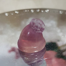 Load image into Gallery viewer, Mini Collectables crystal carving SANTA HAT fluorite 68