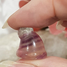 Load image into Gallery viewer, Mini Collectables crystal carving SANTA HAT fluorite 68