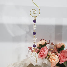 Load image into Gallery viewer, ORB OF LIGHT - INTUITION / SPIRITUALITY / PURITY - Crackle Quartz Gold Wired Stone Crystal Energy Enhancer© / Hanger / Ornament / Sun catcher 170mm EE43