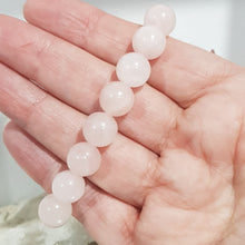 Load image into Gallery viewer, Rose Quartz Crystal 12mm Beaded Bracelet Gemstone 8 inch B50