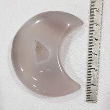 Load image into Gallery viewer, Druzy Agate crystal crescent moon carving stone 55mm 2