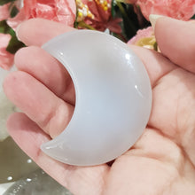 Load image into Gallery viewer, Druzy Agate crystal crescent moon carving stone 65mm 4