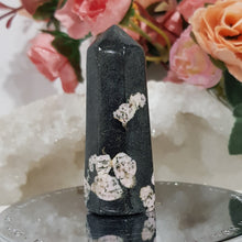 Load image into Gallery viewer, Black Flower Jasper crystal point stone 65mm 2