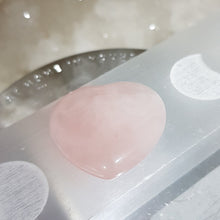 Load image into Gallery viewer, Heart Rose Quartz Crystal carving Stone 30mm 6