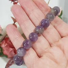 Load image into Gallery viewer, Amethyst natural crystal 10mm beaded Bracelet gemstone 8 inch B73
