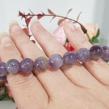 Load image into Gallery viewer, Amethyst natural crystal 10mm beaded Bracelet gemstone 8 inch B73
