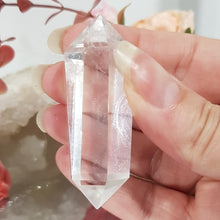 Load image into Gallery viewer, Clear Quartz crystal DT Double Terminated point stone 60mm 3
