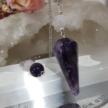 Load image into Gallery viewer, Amethyst crystal stone pendulum 1
