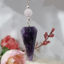 Load image into Gallery viewer, Amethyst crystal stone pendulum 1
