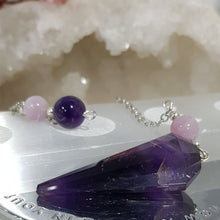 Load image into Gallery viewer, Amethyst crystal stone pendulum 2
