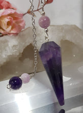 Load image into Gallery viewer, Amethyst crystal stone pendulum 2
