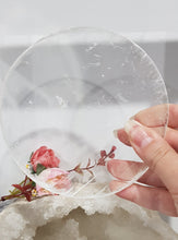 Load image into Gallery viewer, Selenite crystal round slab charging plate display 120mm 2
