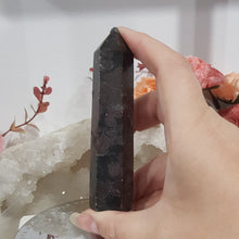 Load image into Gallery viewer, Garnet in Astrophyllite Crystal stone point 90mm 4
