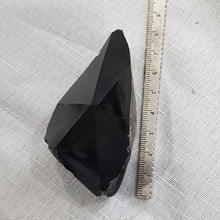 Load image into Gallery viewer, Black Obsidian raw with carved gemmy point stone 90mm 1
