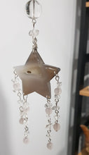 Load image into Gallery viewer, Druzy Agate Crystal Moon &amp; star silver wired Energy Enhancer wall hanger Sun Catcher Ornament 8
